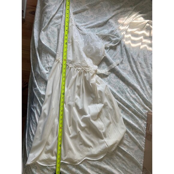 Vintage  Sheer White Nightgown & Robe Set Polka Dot Embroidery & Lace Trim Sz 34 - Picture 14 of 16